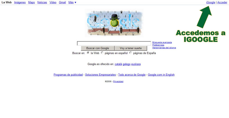 Accedemos a IGOOGLE